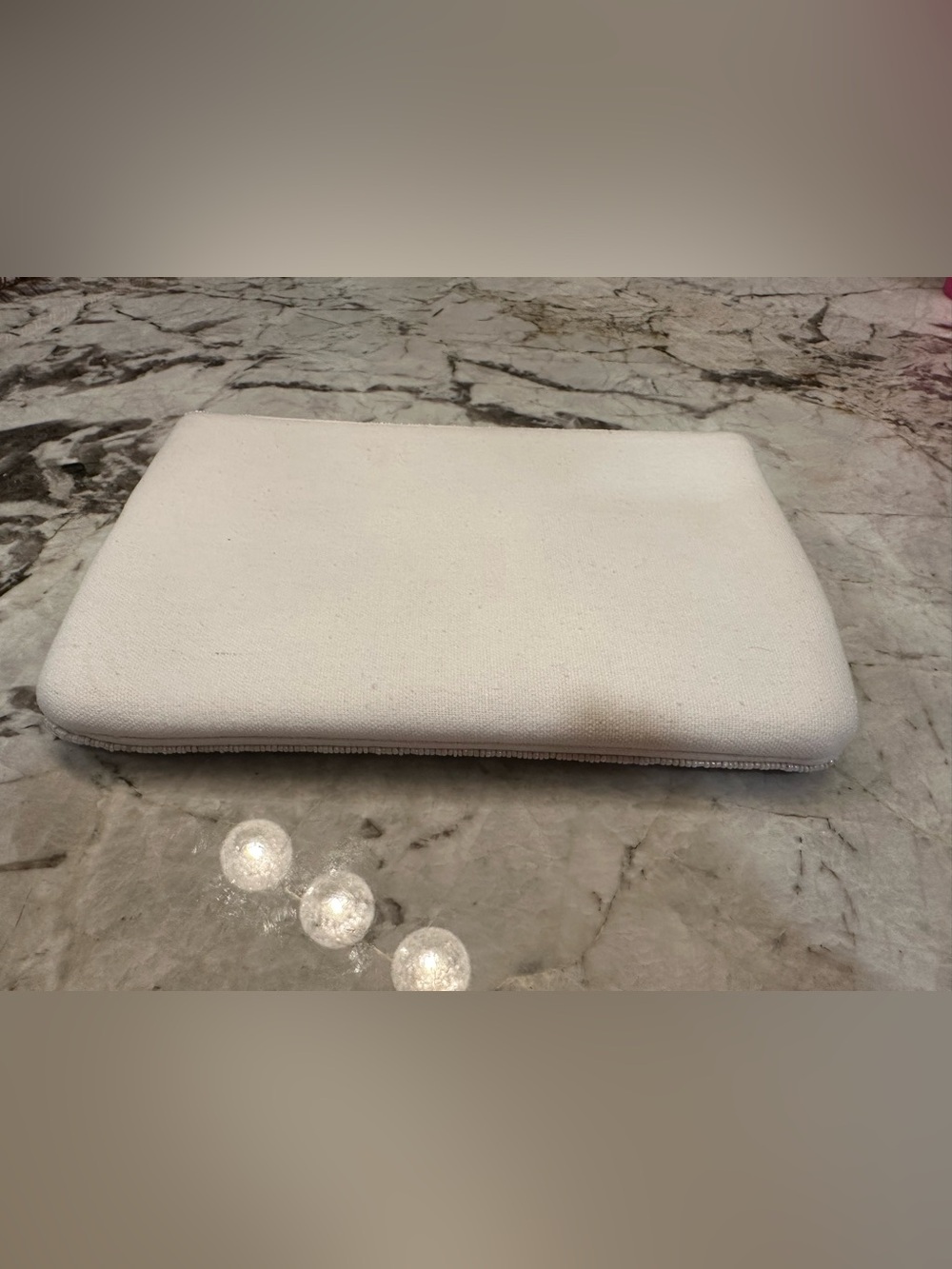 Ivory Beaded Floral Clutch - Picture 2 of 3